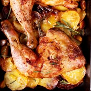 imagem do produto Coxa sobrecoxa Assada com batata 