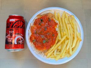 imagem do produto Frango Parmegiana & Fritas + lata Coca Zero + R$ 19,99  leve outra marmitex