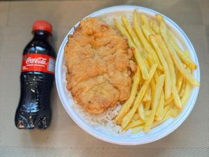 imagem do produto Frango Empanado & Fritas + Coca Pet + R$ 18,99 leve outra marmitex