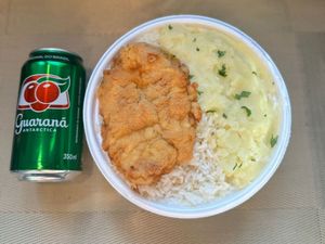 imagem do produto Frango Empanado & Purê + lata Guaraná Antárctica + R$ 19,99 leve outra marmitex