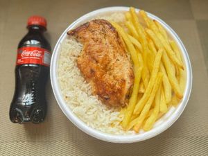 imagem do produto Frango Grelhado & Fritas + Coca Pet + R$ 18,99 leve outra marmitex