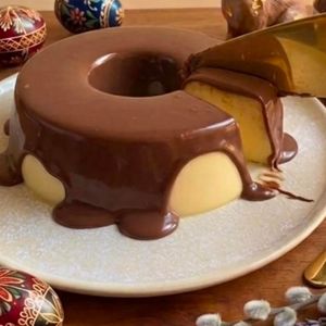 imagem do produto Pudim de Leite Ninho C/ Nutella- 500gr (serve 4 a 5 fatias)