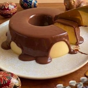 imagem do produto Pudim de Leite Ninho c/ Nutella - 1kg  (serve 9 a 10 fatias) - cópia
