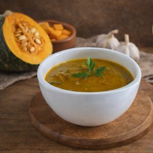 imagem do produto Caldo de abóbora com carne desfiada