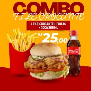 imagem do produto Filé crocante + batata frita + refri 200 ml grátis