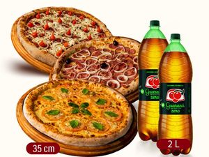 imagem do produto Combo Galera: 3 Pizzas Grandes (8 pedaços) + 2 Refri 2l