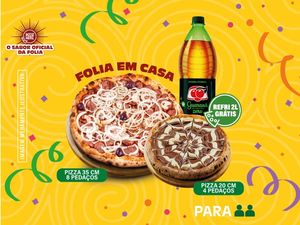 imagem do produto Folia em Casa! Pizza grande + pizza individual Ganhou refri pet