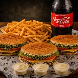 imagem do produto Combo - 3 Xis Salada + Fritas + Maionese e 1 Coca-Cola de 2 Litros