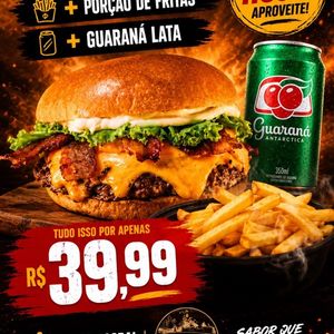 imagem do produto  Combo Cheddar explosão fritas guaraná lata