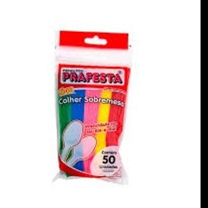 imagem do produto COLHER SOBREMESA COLORIDA - 50UN - PRAFESTA
