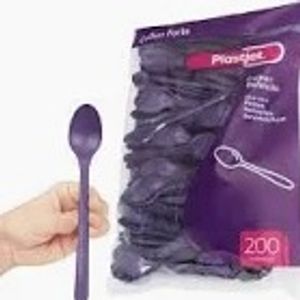 imagem do produto COLHER ROXA MEGA LONGA 19CM - 200UN - PLASTJET