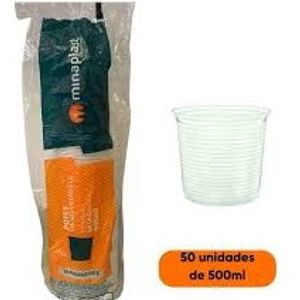 imagem do produto POTE PLASTICO REDONDO 500ML - 50UN - MINAPLAST