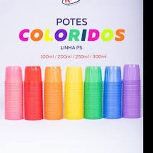imagem do produto POTE PLASTICO REDONDO 300ML AMARELO - 50UN - KOPUS