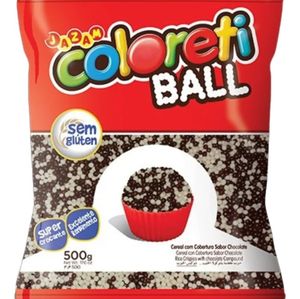 imagem do produto COLORETI BALL (CHOCOBALL) MICRO JAZAM PRETO E BRANCO 500G
