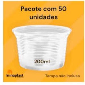 imagem do produto POTE PLASTICO REDONDO 200ML - 50UN - MINAPLAST