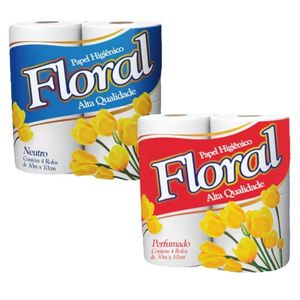 imagem do produto Papel higiênico Floral 4 rolos