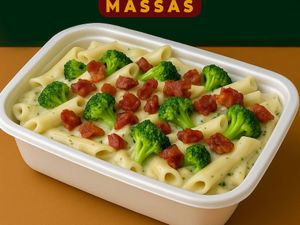 imagem do produto Massa ao molho branco de brócolis + bacon 500g