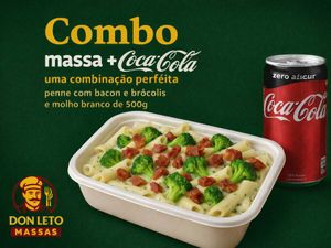 imagem do produto Panne ao molho branco de brócolis com bacon + Coca-Cola sem açúcar