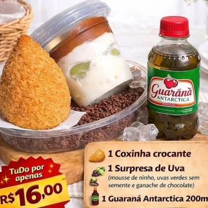 imagem do produto Coxinha de frango + surpresa de uva+ guaraná 