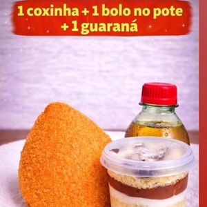 imagem do produto Combo Coxinha frango + bolo no pote