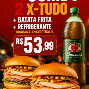 imagem do produto 2 x tudo + batata frita+ refrigerante 1 LT 
