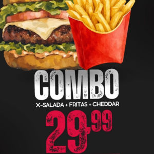 imagem do produto Fritas + cheddar+ x salada