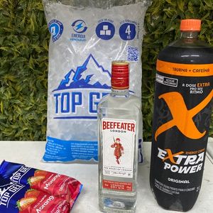 imagem do produto Combo Gin Beefeater Tradicional 750ml c/ Energético Extra Power 2L