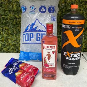 imagem do produto Combo Gin Beefeater Pink 750ml c/ Energético Extra Power 2L