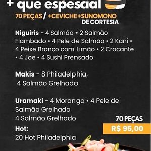 imagem do produto Promoção 4 com cortesia de ceviche e sunomono