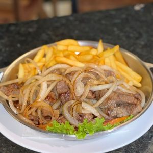 imagem do produto Contra Filé com Fritas acebolado 