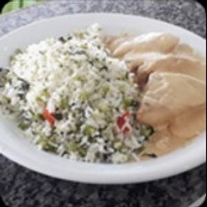 imagem do produto Frango ao molho mostarda com arroz de brócolis