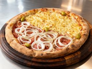 imagem do produto >> Pizza 1/2 Mussarela 1/2 Calabresa << Grande 8 fatias