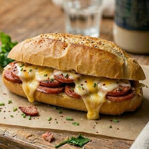 imagem do produto Pão francês com calabresa e queijo