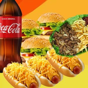 imagem do produto 3xsalada+3kikão+batata+calabresa+carne+1 coca de 1Lt