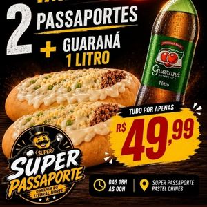 imagem do produto Peça 02 passaporte de Carne ou frango + Refri de 1 litro 