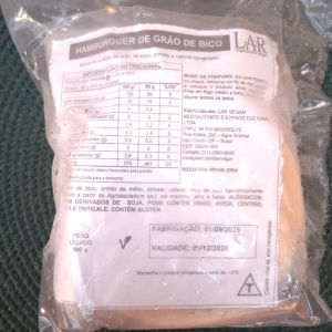 imagem do produto Hambúrguer de grão de bico Lar Vegan - 5 UNIDS