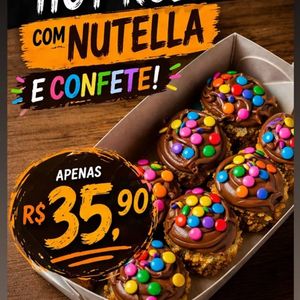 imagem do produto Hot Roll com Nutella e confetes