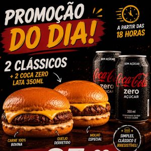 imagem do produto 2 Clássicos + 2 Coca Zero Lata