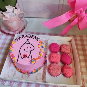 imagem do produto Kit bento cake festa Rosa 