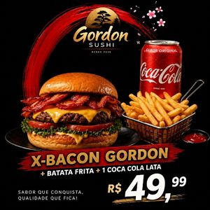 imagem do produto X Bacon Gordon Completo + Batata + 1 Coca Lata