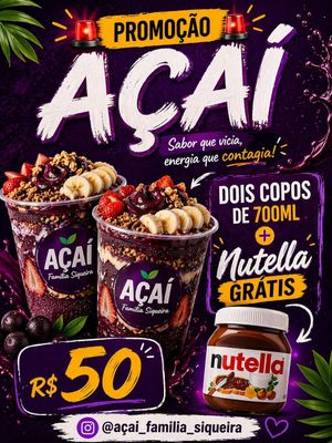 imagem do produto 2 copo de 700 ml + adicional de Nutella grátis