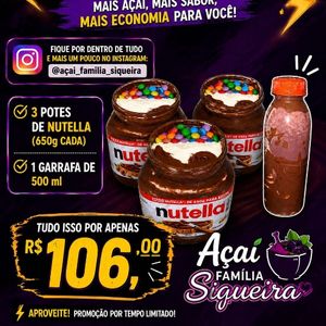 imagem do produto 3 pote de nutella + 1 garrafa de 500ml