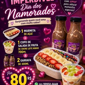 imagem do produto 1 marmita de Açaí + 2 garrafa de 300ml+ 1 copo de salada de fruta de 700ml