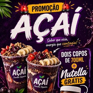 imagem do produto Promoção 2 copo de 700ml + adicional de nutella grátis 