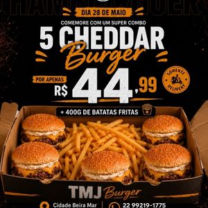 imagem do produto 5 CHEDDAR BURGUER + 400G DE FRITAS