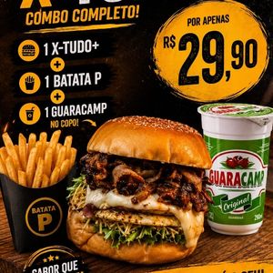 imagem do produto COMBO INDIVIDUAL. 1 X-TUDO + 1 BATATA P + 1 GUARAVITA