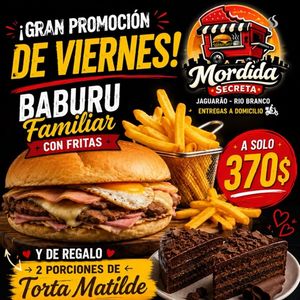 imagem do produto Promoción Baburu más fritas y dos porción de torta Matilda 