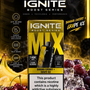 imagem do produto IGNITE MIX 40K - BANANA CHERRY + GRAPE ICE