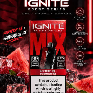 imagem do produto IGNITE MIX 40K - RASPBERRY ICE + WATERMELON ICE