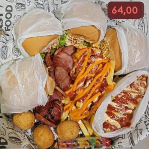imagem do produto 4 Hambúrguer/ 1 Hot Simples/Batata+ Calabresa/ 3 Bolinhos 